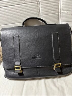 Wittchen Black Leather Men's Bag - Classic Italian Design. Vintage and handmade